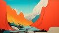 1970s Screen Printed Color Blocking: A Retro Crag Design