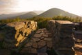 Craggy Pinnacle / Gardens on the Blue Ridge Parkway in the Mountains near Asheville, North Carolina. A Stairway on the summit of a