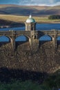 Craig Goch Dam and reservoir evening light, fall autumn. Royalty Free Stock Photo