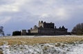 Craigmillar castle a14th century and was used as a film set for Outlander and The Outlaw King Royalty Free Stock Photo