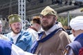 People in authentic historical clothing at a medieval festival Michael le Brave Mihai Viteazul .