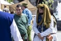 People in authentic historical clothing at a medieval festival Michael le Brave Mihai Viteazul .