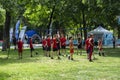 Young people doing sports in Romanescu Park ÃÂ®n Craiova, Romania.