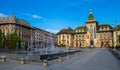 Photography of the Craiova city hall and the square in front of the building