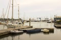 The crammed marina at Lymington Harbour home to the Royal Lymington Yacht Club. Taken on a dull grey summer`s day in June