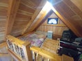 Cramped quarters in a tiny cabin loft