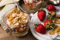 Cranachan, a very traditional scottish dessert with strawberries