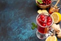 Cranberries lemon ginger drink