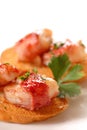 Cranberry apple glazed shrimp wrapped in bacon