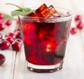 Cranberry cocktail with mint