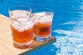 Cranberry Cocktail by the Pool Royalty Free Stock Photo