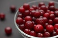 Cranberry in a glass bowl