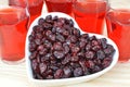 Cranberry juice and dried cranberries Royalty Free Stock Photo