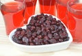 Cranberry juice and dried cranberries Royalty Free Stock Photo