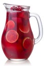 Cranberry lime iced drink jug, paths Royalty Free Stock Photo