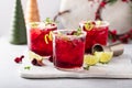 Cranberry and lime margarita cocktail or mocktail Royalty Free Stock Photo