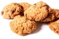 Cranberry oatmeal cookies on white background Royalty Free Stock Photo