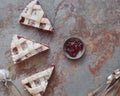 Cranberry pie slice with lattice top Royalty Free Stock Photo