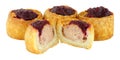 Cranberry Sauce Topped Mini Pork Pies Royalty Free Stock Photo