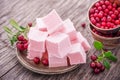 Cranberry sweet paste made from whipped egg whites