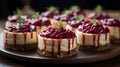 Cranberry Swirl Mini Cheesecakes - AI Generated