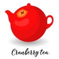 Cranberry tea. Kettle for herbal and berry drinks. Winter hot drinks