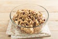 Cranberry and white chocolate cookies dough in bowl Royalty Free Stock Photo