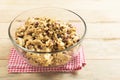 Cranberry and white chocolate cookies dough in bowl Royalty Free Stock Photo