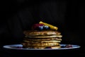 Cranberrys and strawberrys pancakes