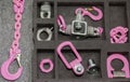 Crane accesories- hooks, screws, instruments.