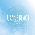 crane beach label. Vector illustration decorative design