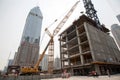 Crane and big building under construction Royalty Free Stock Photo