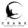 crane bird logo design vector Royalty Free Stock Photo