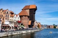 Crane Branch of the National Martime Museum in Gdansk, Poland with Stara Motlawa river