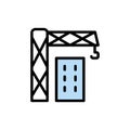 Crane building icon. Simple color with outline vector elements of architecture icons for ui and ux, website or mobile application Royalty Free Stock Photo