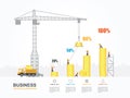Crane and building money. Royalty Free Stock Photo