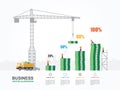 Crane and building money. Royalty Free Stock Photo