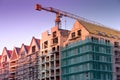 Crane Building New House on the Construction Site Royalty Free Stock Photo