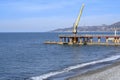 Crane at the cargo berth in Sochi on the Black Sea