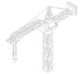 Crane construction isometric view drawing