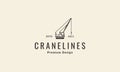 Crane construction lines logo symbol icon vector graphic design illustration Royalty Free Stock Photo