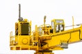 Crane construction on Oil and Rig platform for support heavy cargo, Transfer cargo or basket on work site, Heavy industry