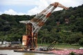 Crane on the construction side in Gamboa, Panama Canal. Royalty Free Stock Photo