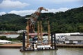 Crane on the construction side in Gamboa, Panama Canal. Royalty Free Stock Photo