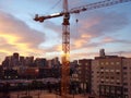 Crane at Construction site high up in San Francisco