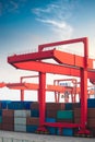Crane in container terminal Royalty Free Stock Photo