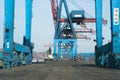 Crane With Containers Royalty Free Stock Photo