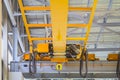 Overhead crane for manufacturing production plant. Royalty Free Stock Photo