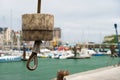 Crane in harbor Dieppe Royalty Free Stock Photo