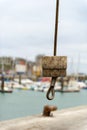 Crane in harbor Dieppe Royalty Free Stock Photo